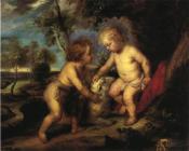 西奥多克莱门特斯蒂尔 - The Christ Child and the Infant St. John after Rubens